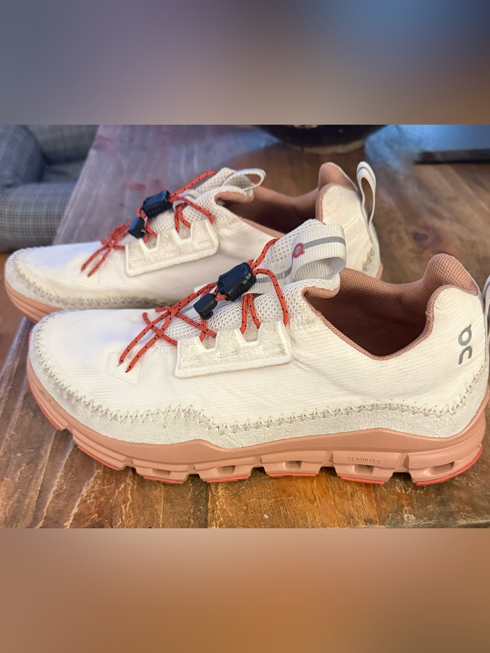 On Running Cloudaway Ice Chili White Coral Sneakers  Size 7.5